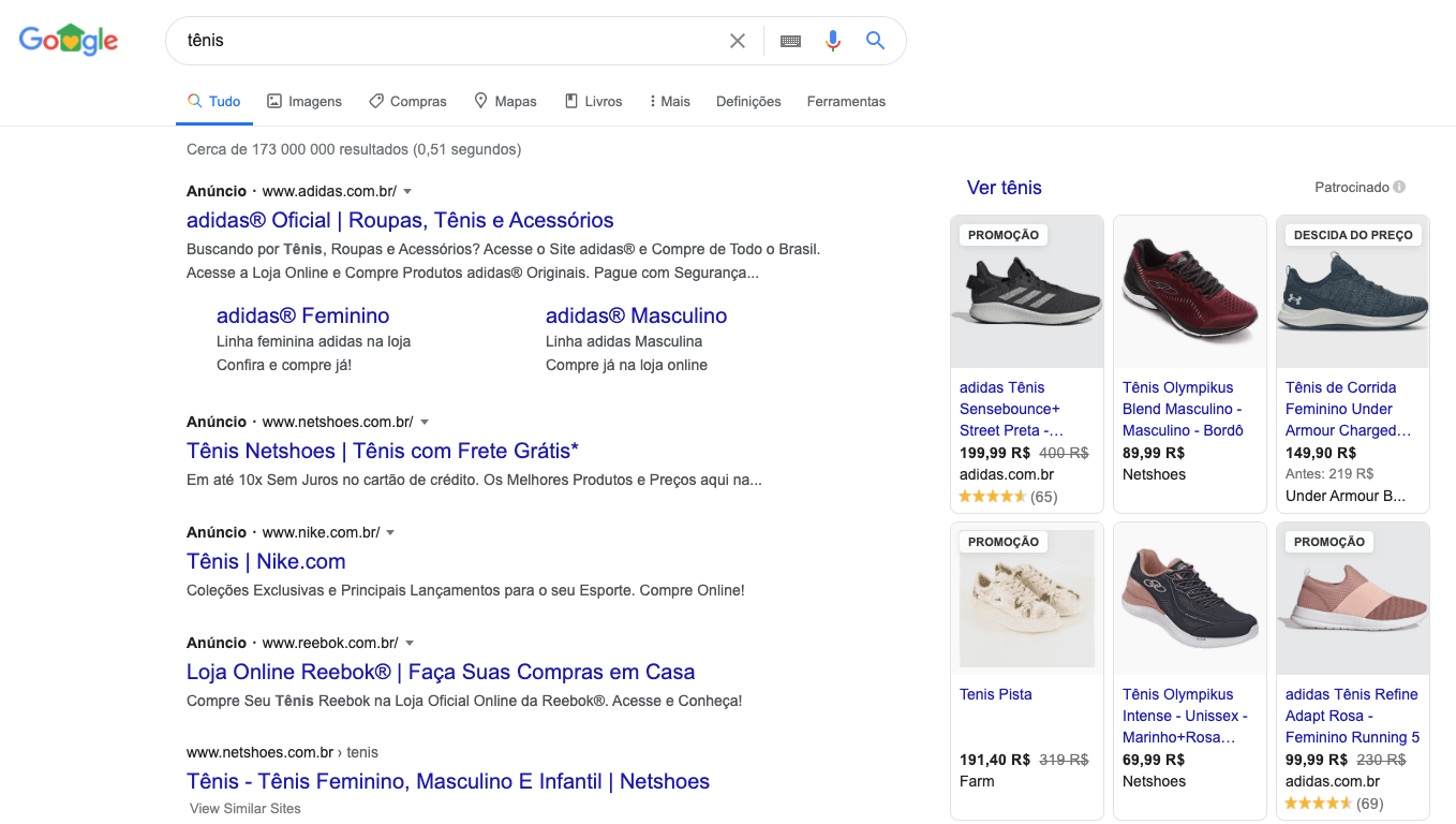 Pesquisa google shopping