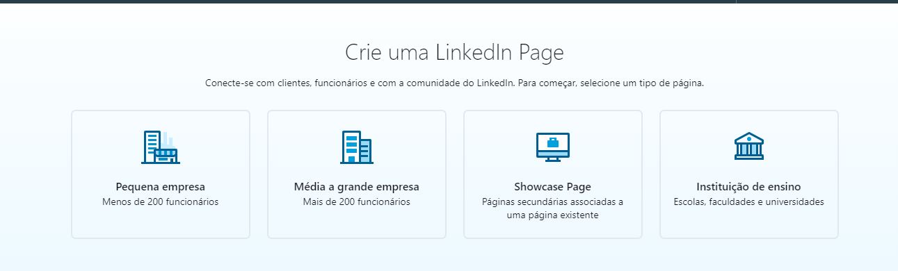 Como criar LinkedIn Page - passo 2
