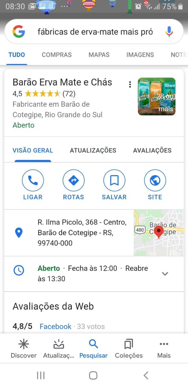 Resposta do Google para a pesquisa por voz