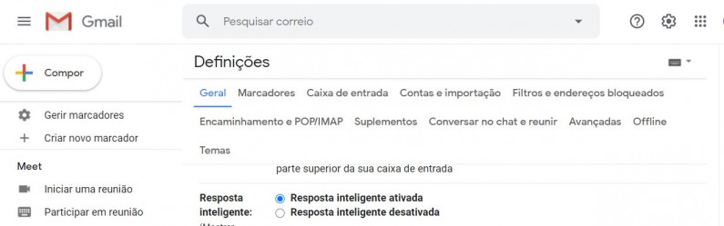 Exemplo resposta inteligente - Gmail