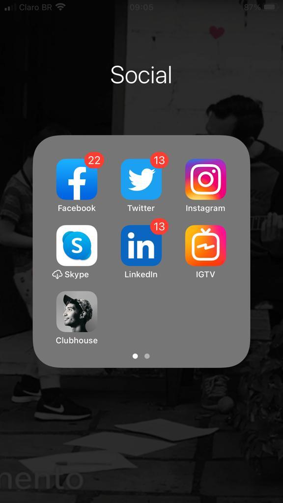 Tela de início Clubhouse